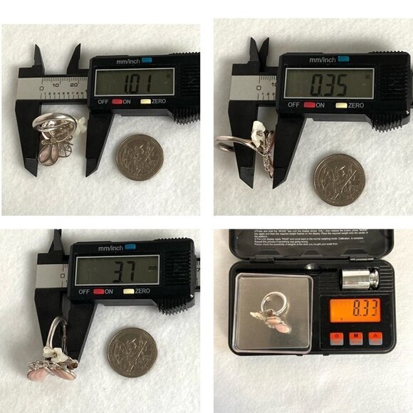 Sterling Silver 925 3D Pink MOP Butterfly Cubic Zirconia White Flower Ring Sz 6 - Picture 11 of 16